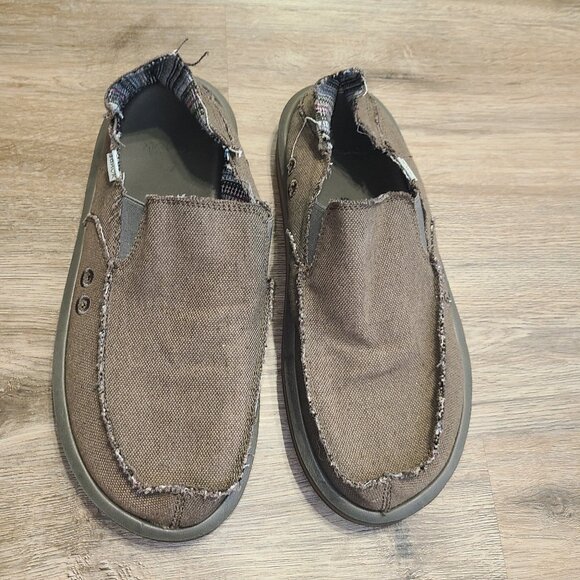 Sanuk men 10 Canvas Donny Hemp Shoes Loafers Slip-on - Picture 2 of 7